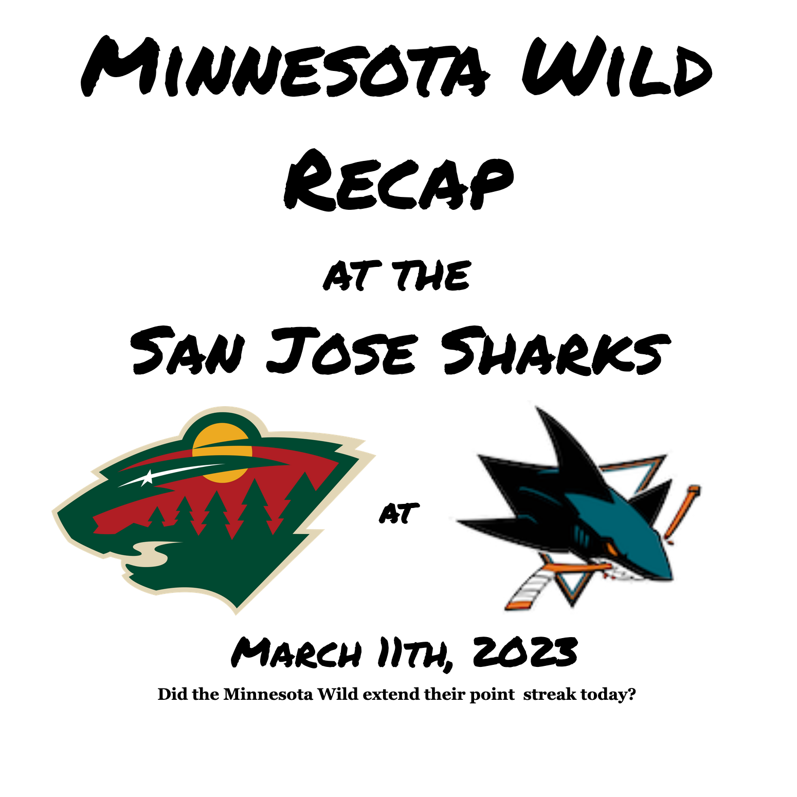 Wild beat Sharks 5-2, extend point streak to 12 games